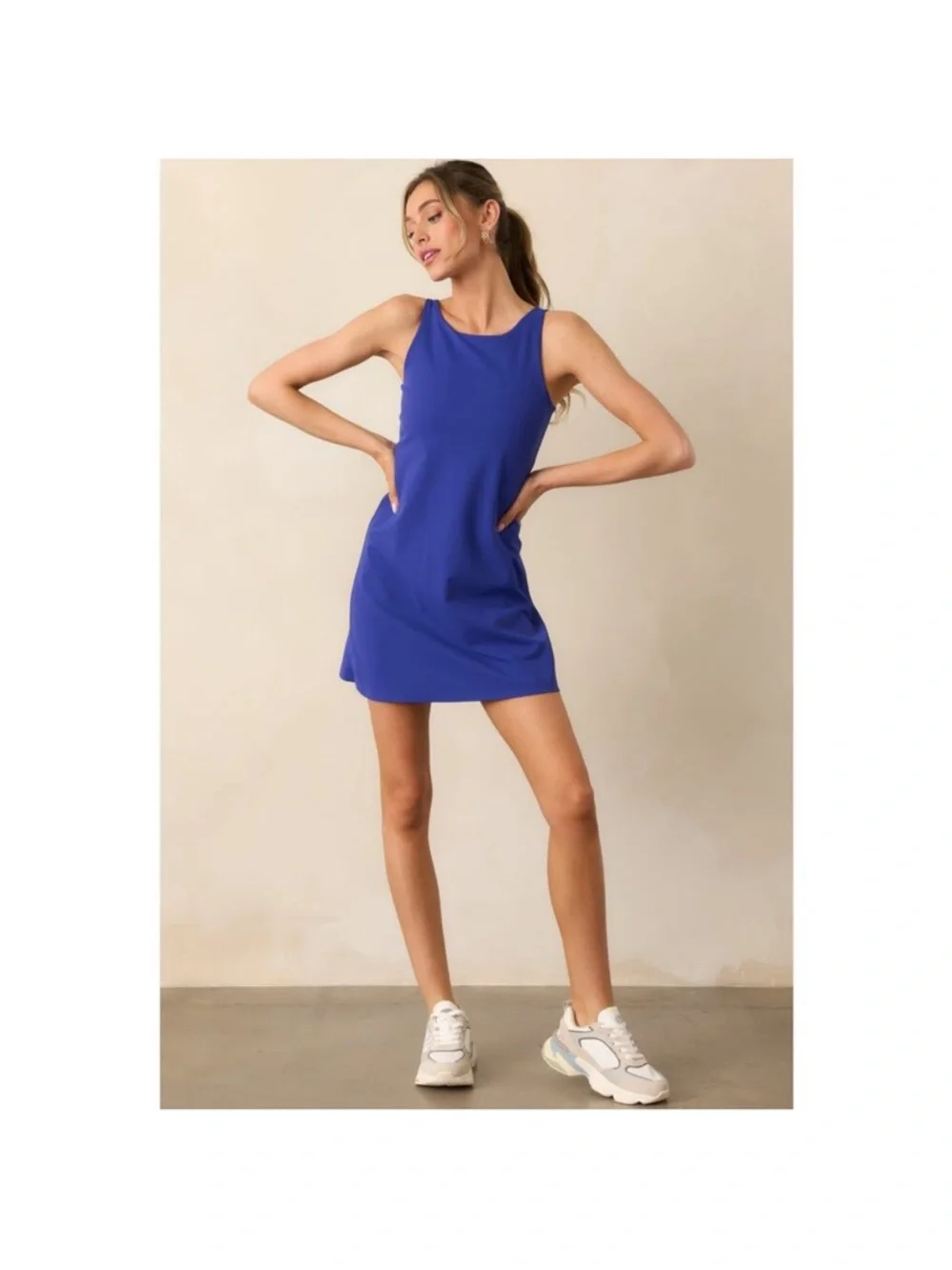 NWT Spanx Power Boost Exercise Dress L Deep Azure Blue - Picture 1 of 8